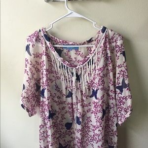 Butterfly print blouse
